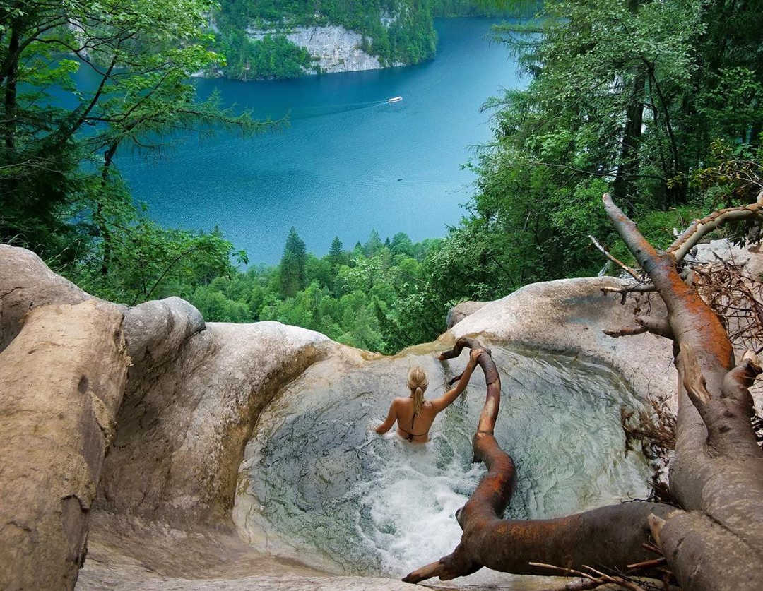 Natural Pool Königsbach Waterfall in Germany