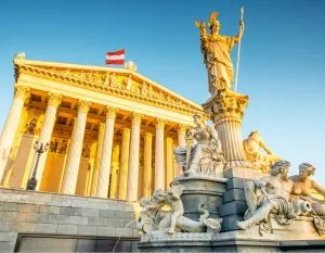 Austrian parliament building in Vienna