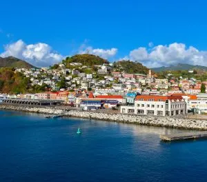 St George's cruise harbor, capital of Grenada