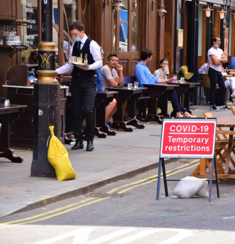 london restaurant during covid