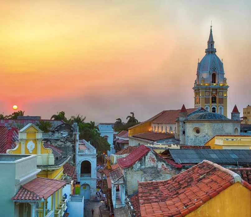 sunset in cartagena colombia