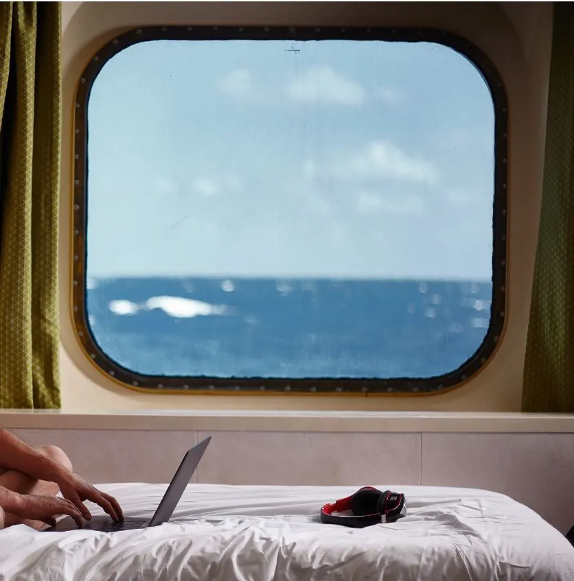 man on cruise ship