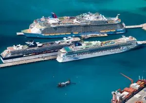 4 cruise ships docked