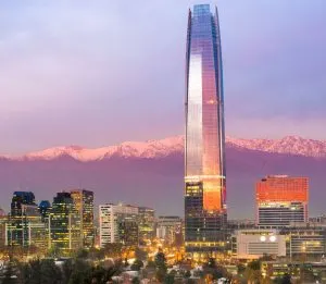 Santiago Chile at sunset