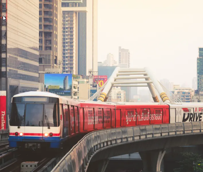 bts sky train bangkok