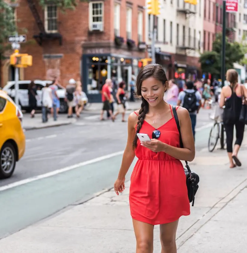 Female traveler new york