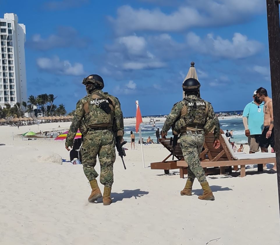 Marines on Beach in Cancun
