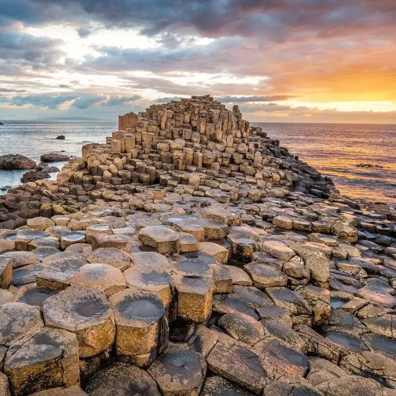 Giant's Causeway Sunset Northern Ireland UK