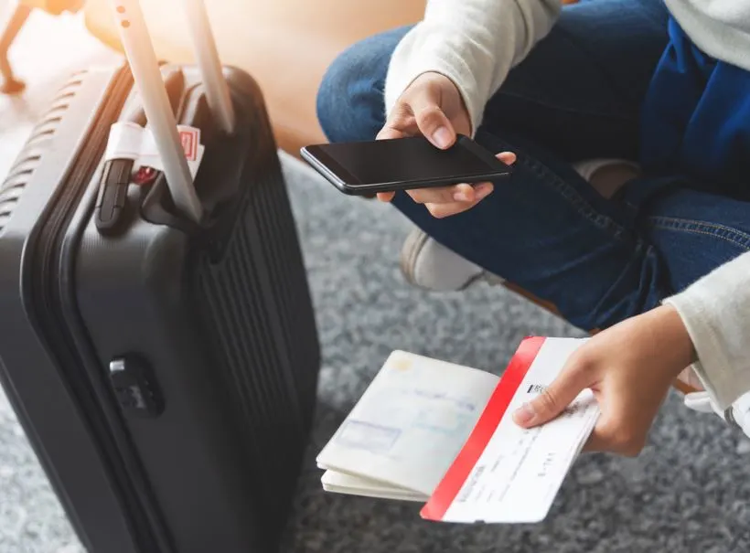 suitcase ticket passport