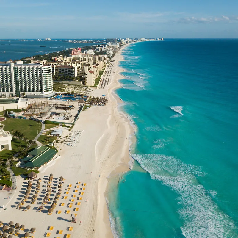 cancun from above