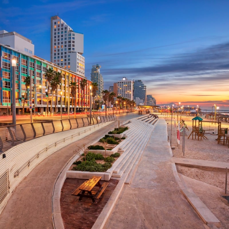 Modern Promenade In Tel Aviv, Israel