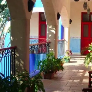 balcony at Hotel Medio Mundo in Merida, beautiful boutique hotel stay