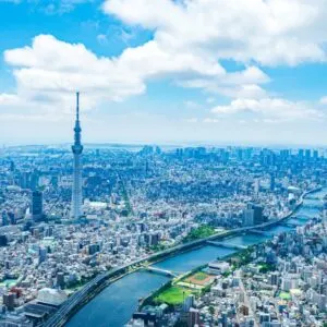 Aerial Panoramic View Of Tokyo, Japan