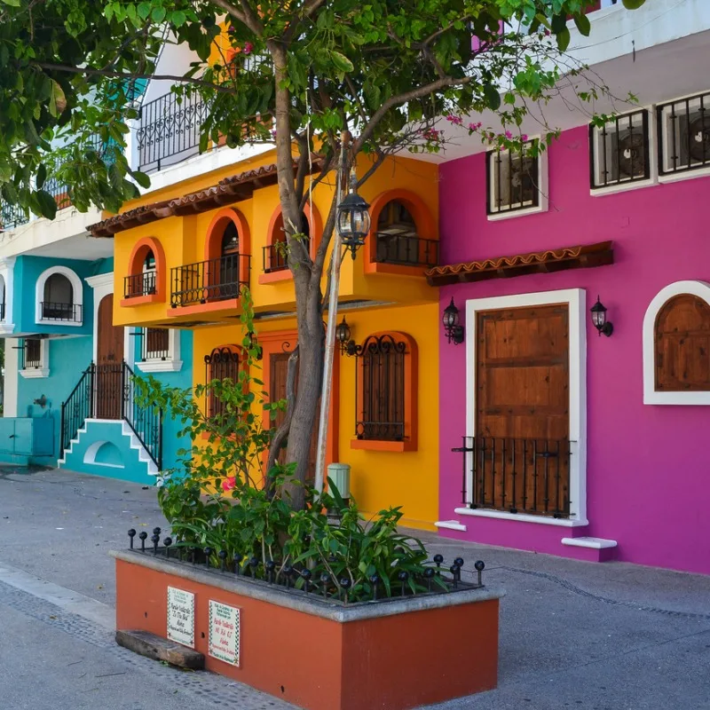 Colorful Houses In Puerto Vallarta, Mexico