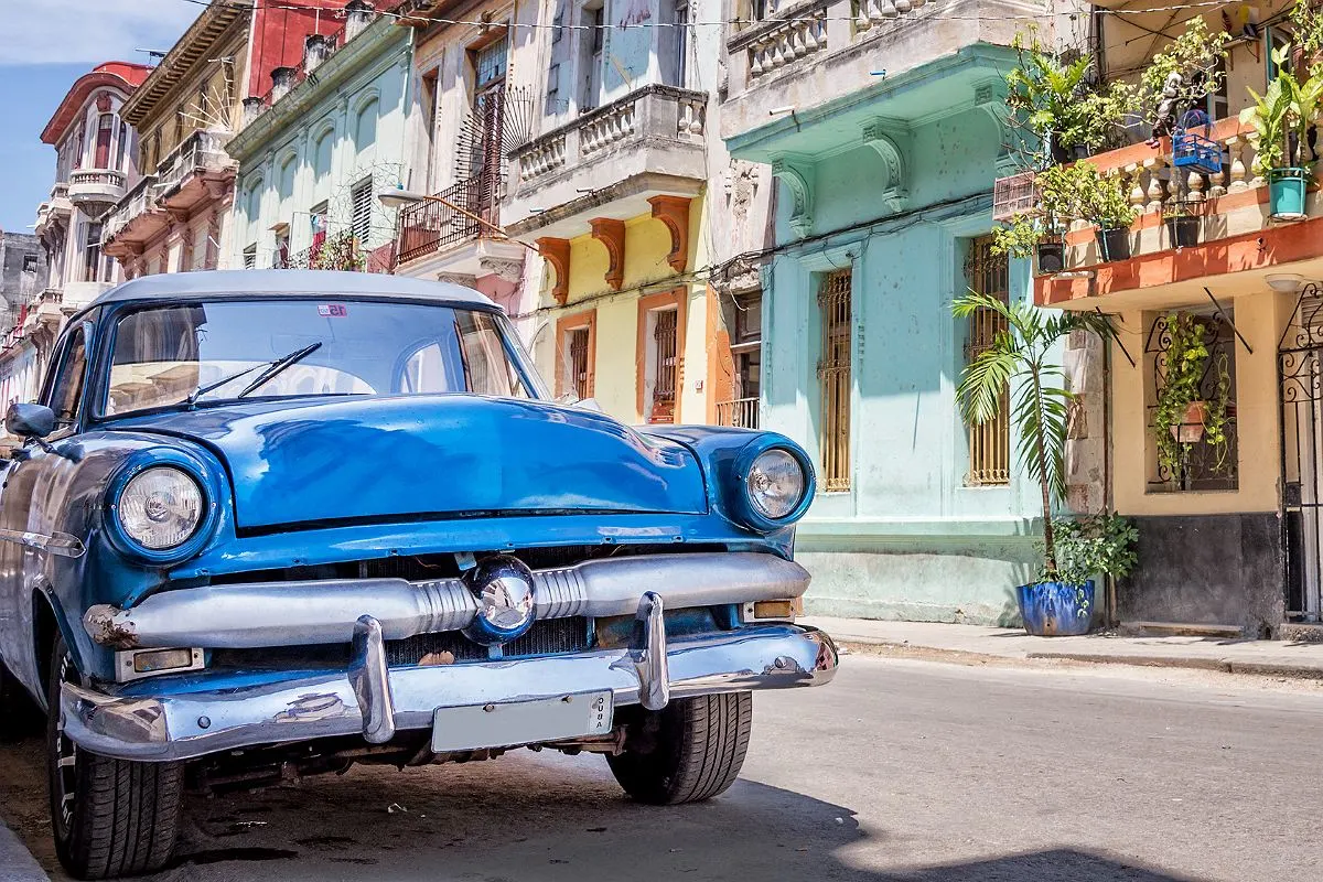 Vintage classic American car in Havana, Cuba