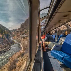 Amtrak Scenic Train Riding Through The Colorado Mountains, Travel Travel In The United States