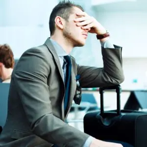 Distressed passenger in airport