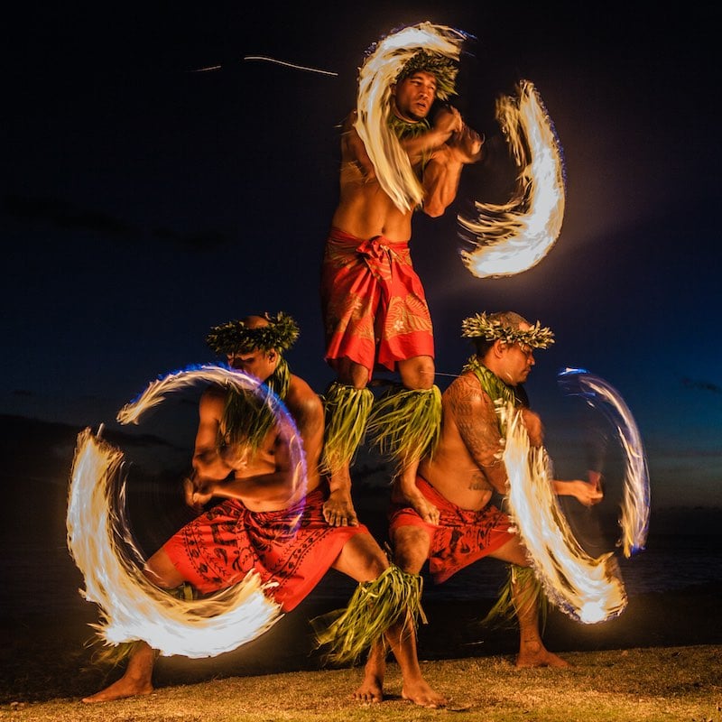 Three,Strong,Men,Juggling,Fire,In,Hawaii,-,Fire,Dancers