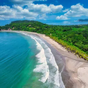 Aerial View Of Carrillo Beach On The Samara Coast Of Costa Rica, Central America