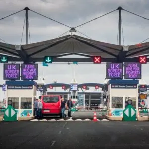 Calais Dover Border Crossing From The France Side In Calais