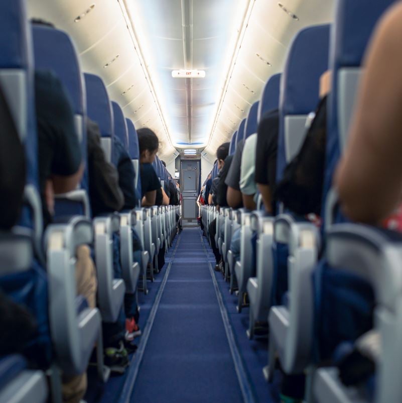 Passengers on an airplane