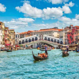 View Of Rialto Bridge And The Grand Canal In Venice, Italy