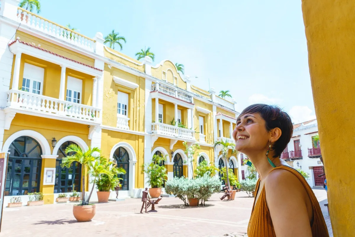 Young Woman Traveling As A Tourist In Cartagena, Colombia