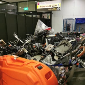 discarded luggage