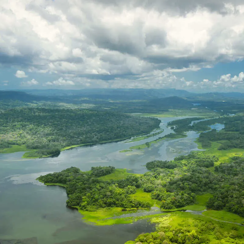 Aerial View Of The Panama Canal, Panama, Central America