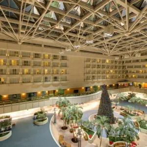 Interior Of The Atrium In Orlando International Airport, Orlando, Florida, United States