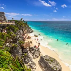 Tulum beach and maya historical site