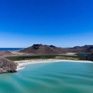 Aerial View Of Balandra Beach, Baja California Sur, Mexico