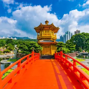 Golden Pagoda, Nan Lian Garden, Hong Kong, Chinese Special Administrative Region, East Asia