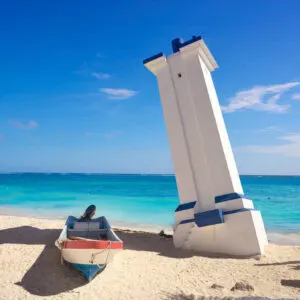 Leaning Lighthouse Of Puerto Morelos, Riviera Maya, Mexican Caribbean, Mexico
