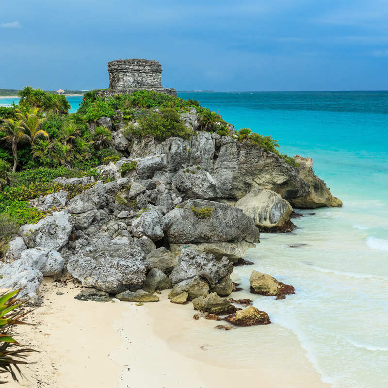 Maya ruiner i Tulum, Quintana Roo, Mexiko