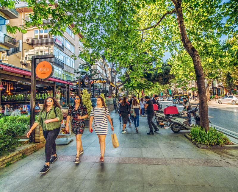 busy street in Moda Kadikoy