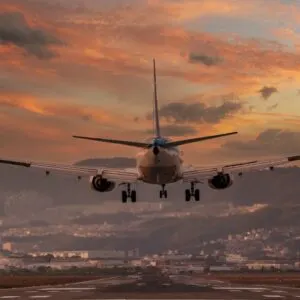 flight airplane landing osaka japan