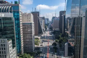 Aerial View Of Avenida Paulista, Sao Paulo, Brazil