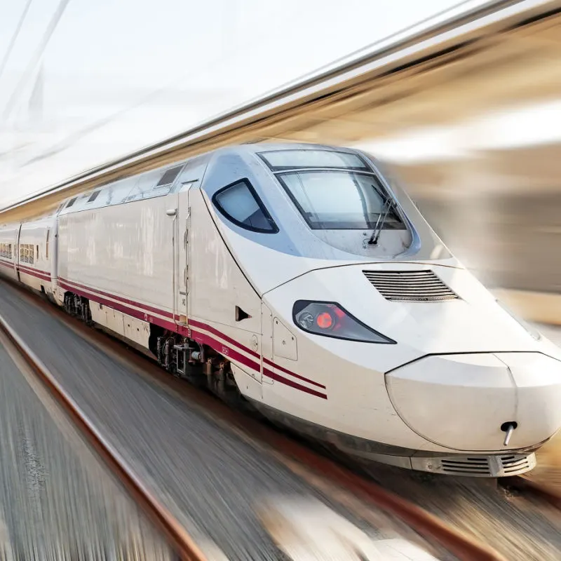 Modern Hi-Speed Passenger Train. Motion effect