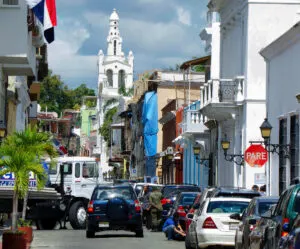 Busy Main Road In Santo Domingo, Capital City Of The Dominican Republic, Latin America