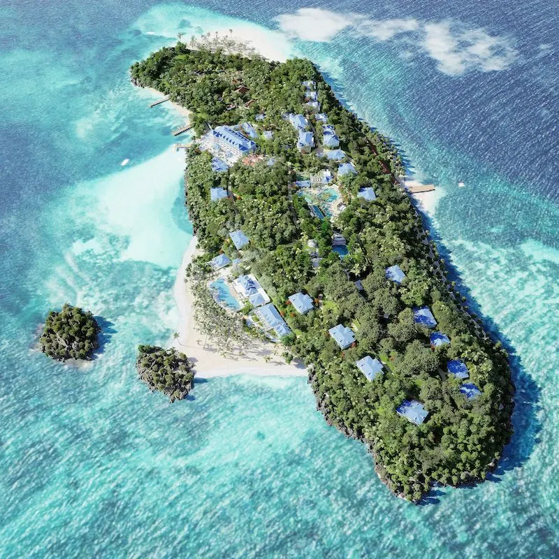 Cayo Levantado Resort, aerial view of the island