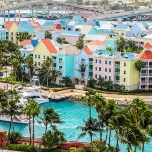 High dynamic range (HDR) Aerial view of the city of Nassau in the Bahamas