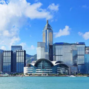 Hong Kong Skyscrapers Seen From The Bay, Special Administrative Region Of China, Asia