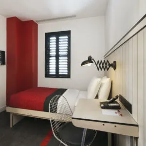 single room at pod hotel in New York