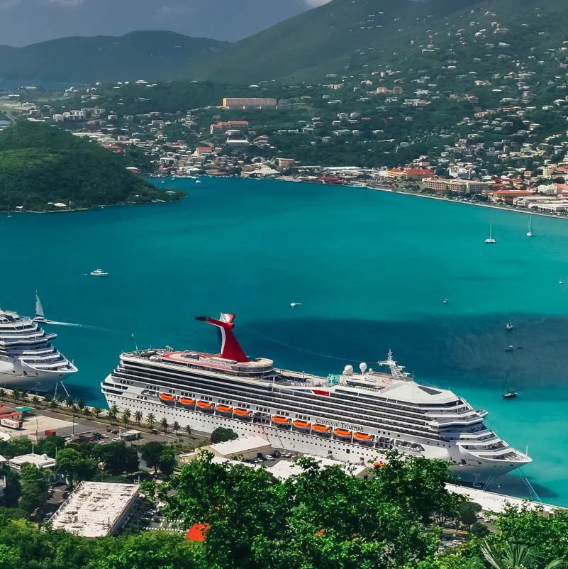 Carnival Triumph cruise ship in port in the caribbean