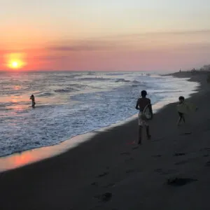 Sunset on the beach in El Paredon, Guatemala