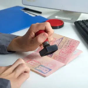Passport Being Stamped Upon Arrival, International Travel