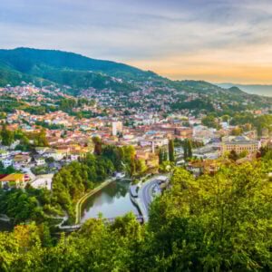 sarajevo from the mountains in Bosnia and Herzegovina