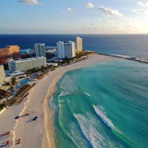 Aerial View Of Cancun, Quintana Roo, Riviera Maya, Mexico