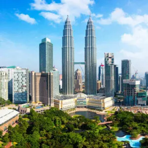 Petronas Twin Towers In Kuala Lampur, Capital City Of Malaysia, Southeast Asia